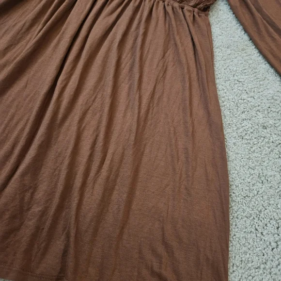 White Birch Women's Size 1x Brown Long Sleeve Dress Tunic - Picture 6 of 14
